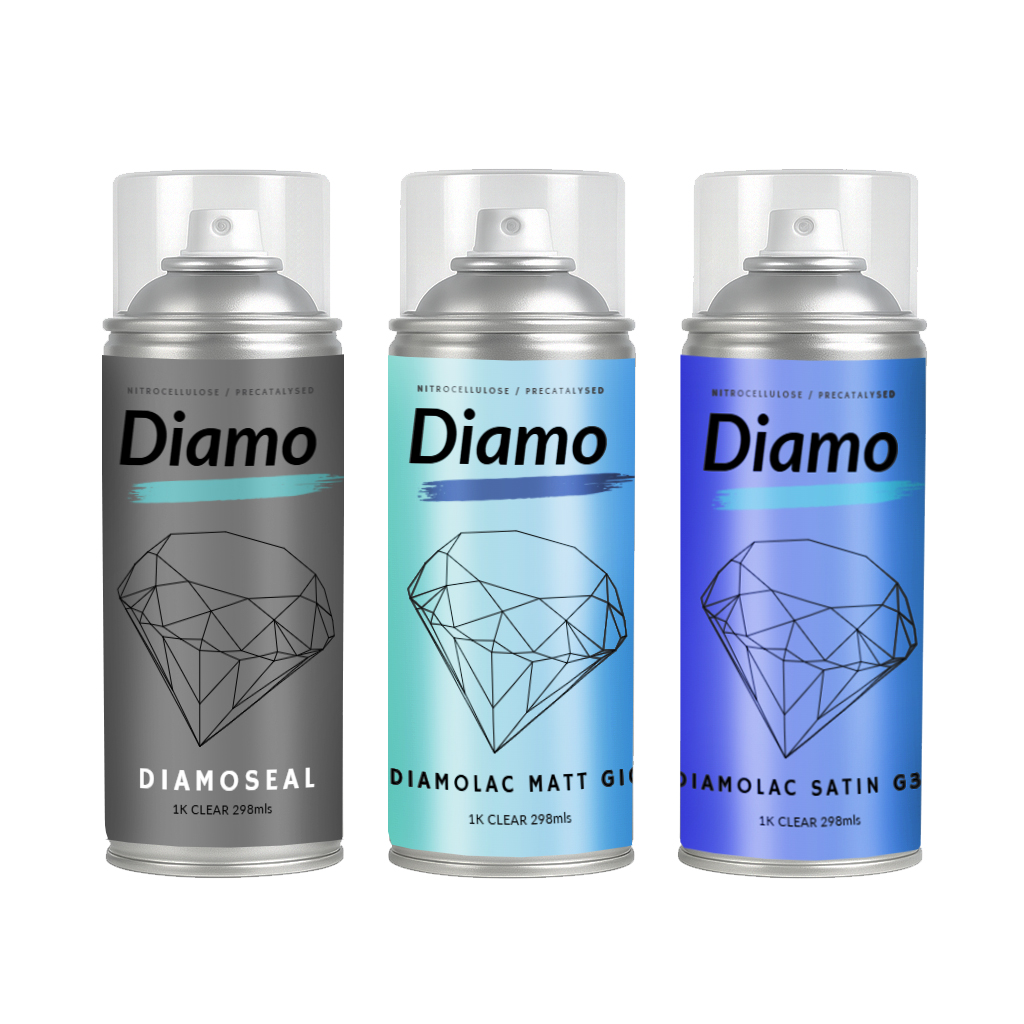 Diamloac and Diamoseal spray cans 1k for timber precat nitro cellulose